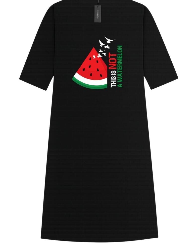 Palestine Watermelon Abaya — Black