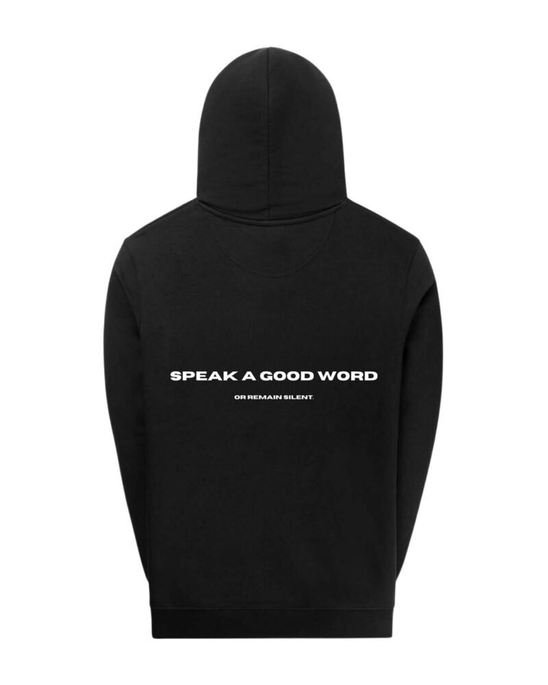Speak Good or Remain Silent Oversized Hoodie — Black