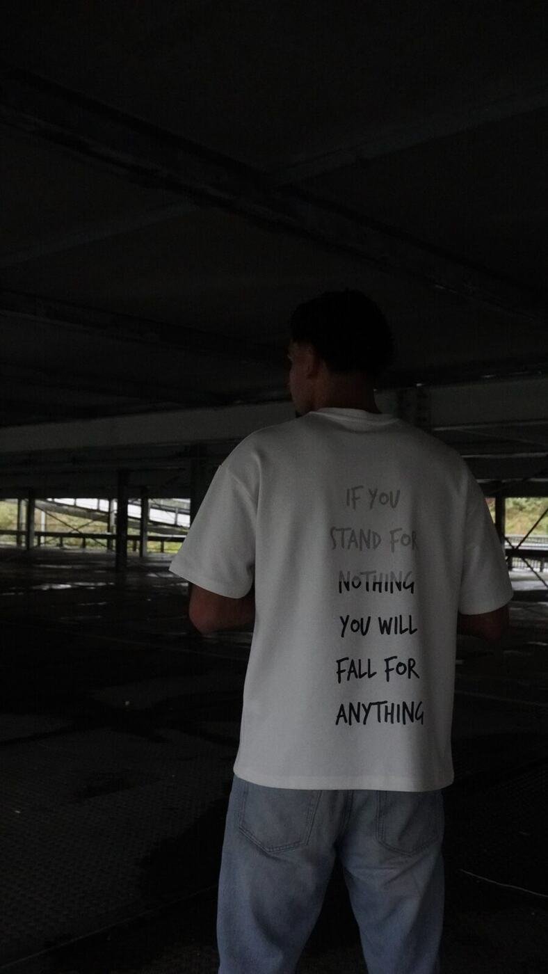If You Stand for Nothing Oversized Tee — White — 4