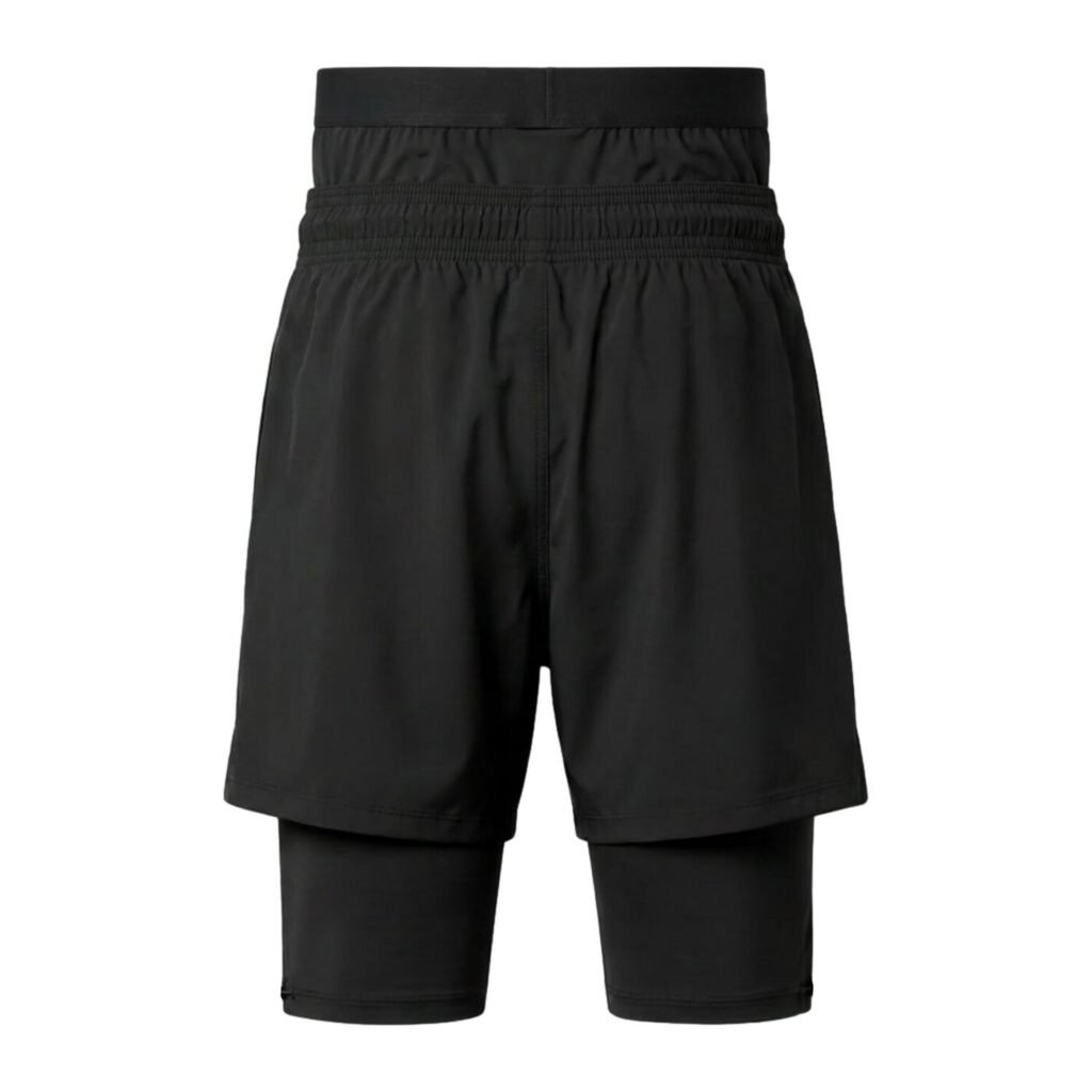 P Logo 3-in-1 Modest Activewear Shorts — Black — 2