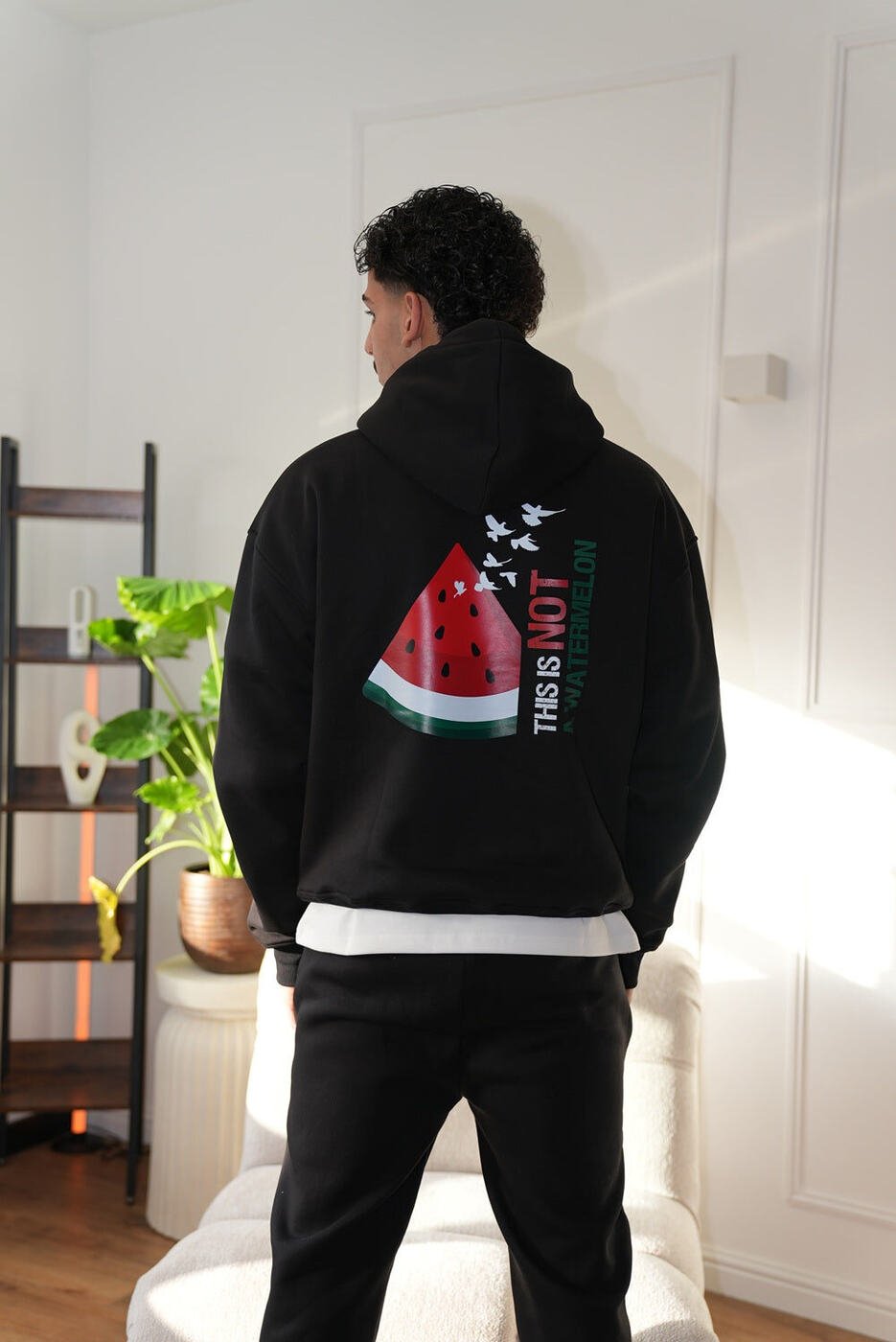 Not a Watermelon Hoodie — Black — 2