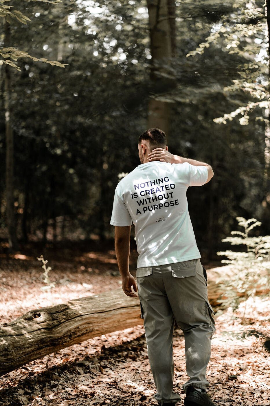 Nothing Is Created Without Purpose Oversized Tee — White — 4