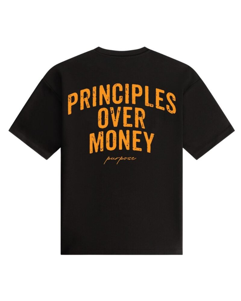 Principles Over Money Oversized Tee — Black