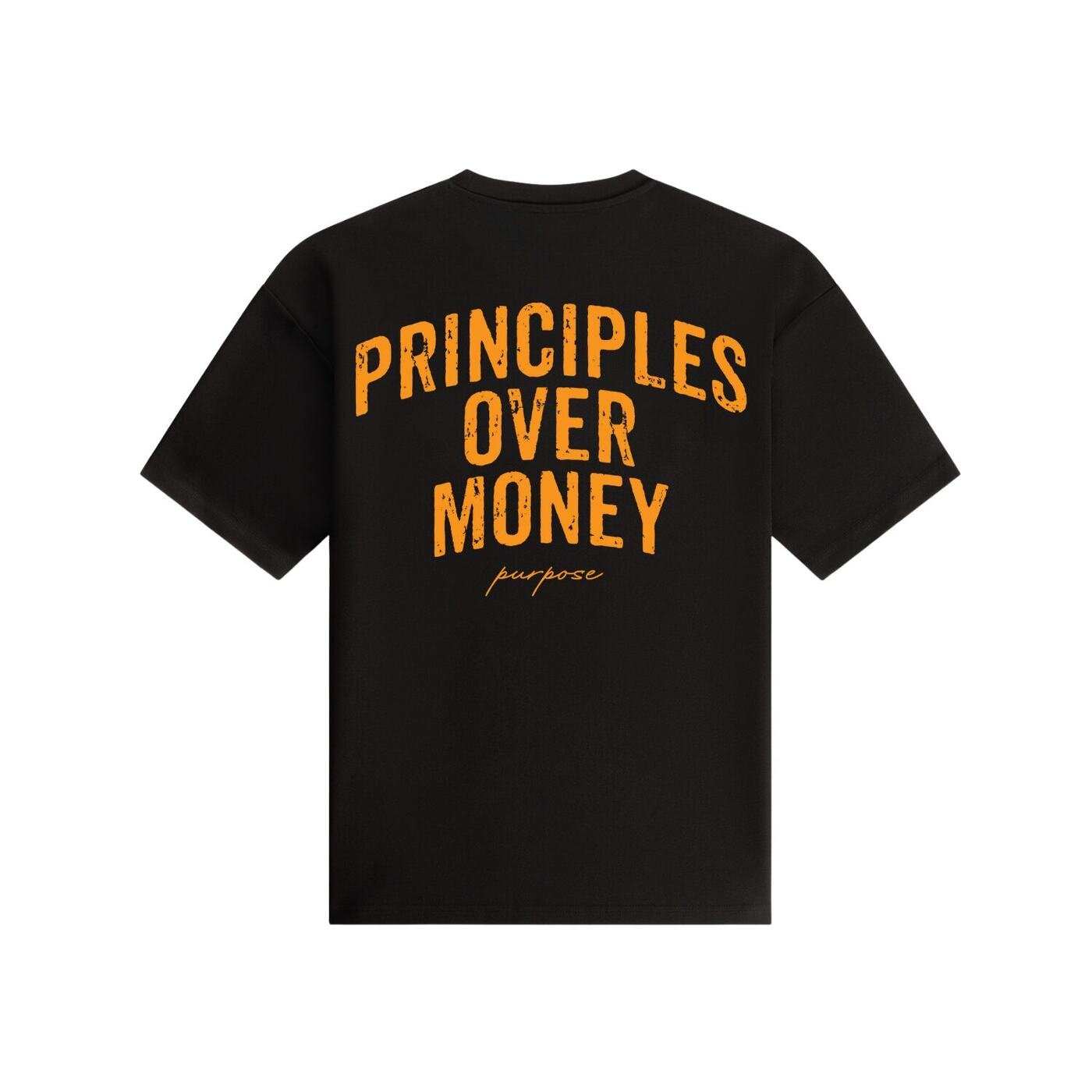 Principles Over Money Oversized Tee — Black