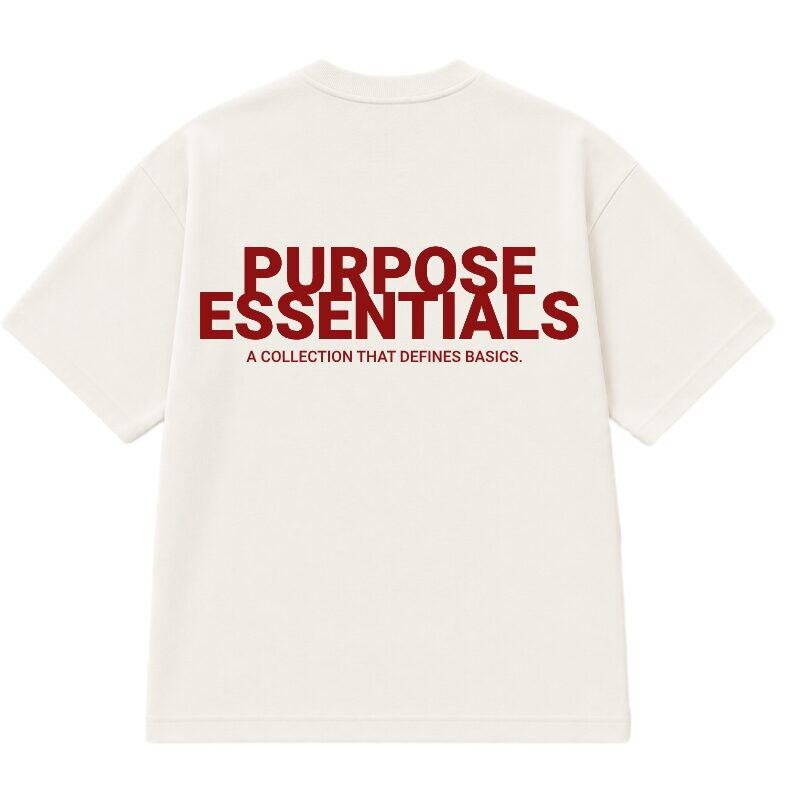 Essentials Tee — Off-White / Red