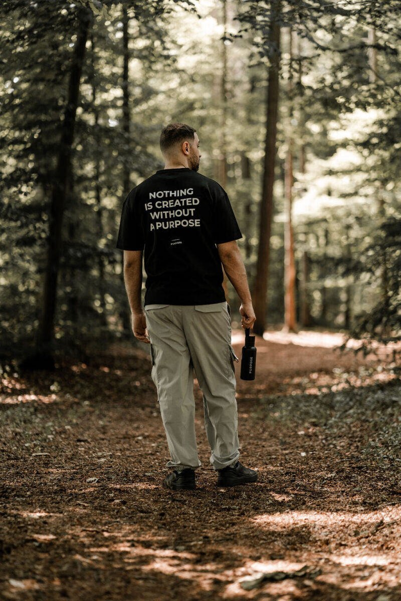 Nothing Is Created Without Purpose Oversized Tee — Black — 4