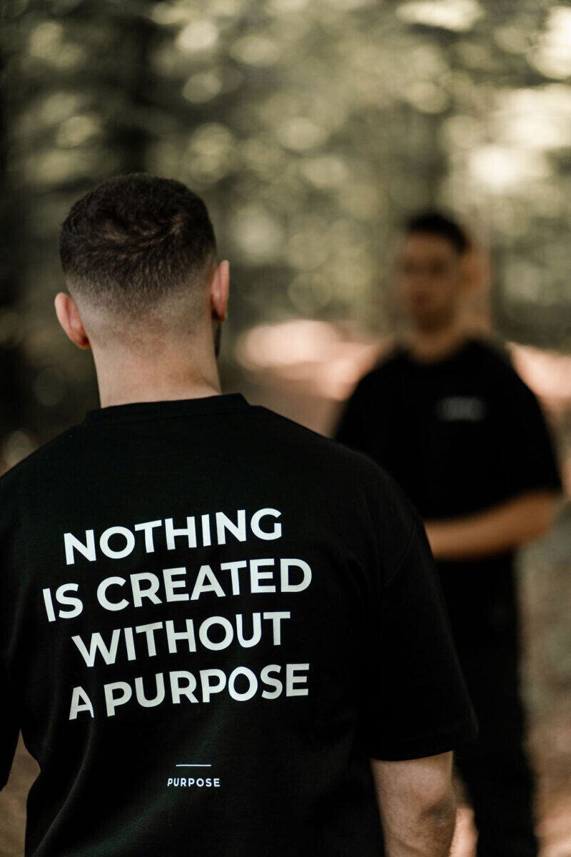 Nothing Is Created Without Purpose Oversized Tee — Black — 5