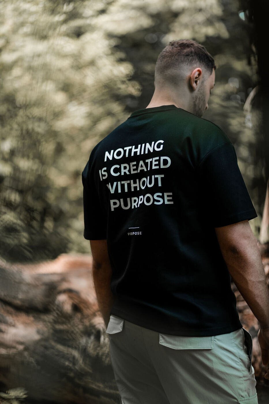 Nothing Is Created Without Purpose Oversized Tee — Black — 6