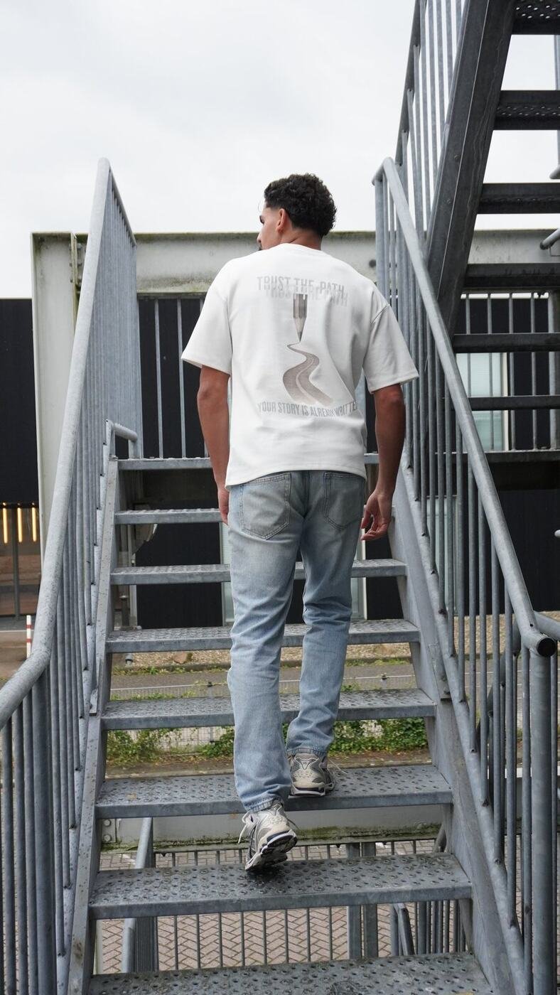 Trust the Path Oversized Tee — White — 4