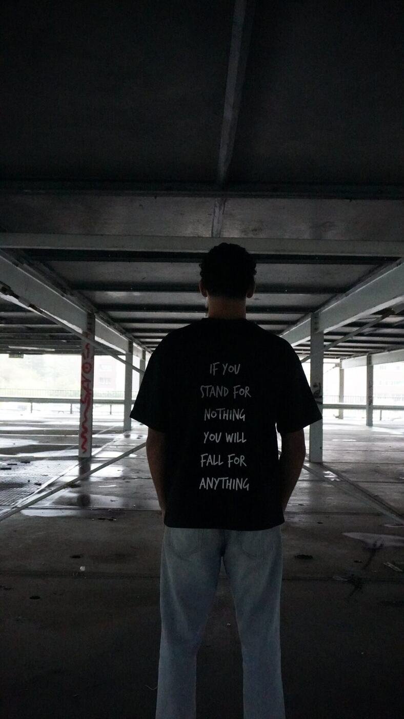If You Stand for Nothing Oversized Tee — Black — 5
